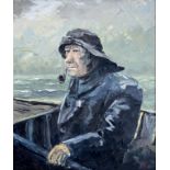 ENGLISH SCHOOL, A FISHERMAN, INDISTINCTLY SIGNED AND DATED 79, OIL ON CANVAS, 48 X 58CM, PORTRAIT OF