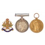 WORLD WAR ONE, PAIR, BRITISH WAR MEDAL AND VICTORY MEDAL, 204850 PTE E GILBERT NOTTS & DERBY R AND