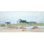 ANTHONY WEALE, LANDSCAPE, SIGNED, WATERCOLOUR, 32 X 15CM