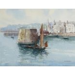 †ARTHUR ROYCE BRADBURY (1892-1977), ST PETER PORT GUERNSEY, signed, watercolour, 28 x 36.5cm++Good