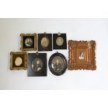 TWO MINIATURES AND FOUR OVERPAINTED PHOTOGRAPHS OF MEMBERS OF THE CRANCH, LAVERS AND LEMON