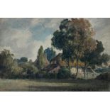 CHARLES BRAITHWAITE, LANDSCAPE, SIGNED, WATERCOLOUR, 25 X 17CM, T. DUNFORD, COTTAGE GARDEN,