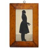 ENGLISH SCHOOL, EARLY/MID 19TH C SILHOUETTES OF A LADY AND GNETLEMAN full length, cut paper, one