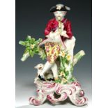 A BOW FIGURE OF A BOY SHEPHERD, C1765 17.5cm h++Some damage and old restoration