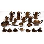 A GROUP OF BRITISH DOMESTIC TINPLATE HOLLOW WARE AND OTHER ARTICLES, SECOND HALF 19TH C to include