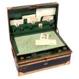 AN INDIAN VICTORIAN BLACK AND GILT JAPANNED DIAMOND JUBILEE PATENT DESPATCH BOX BY ALLIBHOY VALLIJEE