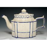 A FELSPATHIC STONEWARE TEAPOT AND COVER, STAFFORDSHIRE OR YORKSHIRE, C1810 15cm h++Pinhead sized