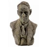 PATRICK O'SULLIVAN (1940-2015) BUST OF A GENTLEMAN 57cm h, fibre/composition, lead grey painted++