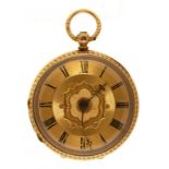 AN ENGLISH 18CT GOLD FUSEE LEVER WATCH W L LAWSON, 39 LORD ST LIVERPOOL No 4705 gold balance, in