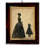 ENGLISH PROFILIST, MID 19TH C SILHOUETTE OF WILLIAM HARDY KNEALE AND HIS AUNT ISABELLA HARDY OF