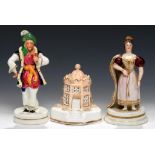 TWO STAFFORDSHIRE FIGURES, POSSIBLY LLOYD OF SHELTON, C1840-45 AND A CONTEMPORARY STAFFORDSHIRE