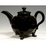 A JACKFIELD WARE TEAPOT AND COVER, STAFFORDSHIRE, C1760 9cm h++Neck of teapot chipped, tip of