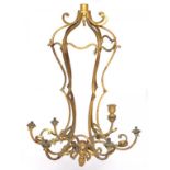 AN ORMOLU CHANDELIER, EARLY 20TH C of seven lights, 59cm h++Incomplete; much dirt and gilding