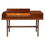 A GEORGE III MAHOGANY AND INLAID SQUARE PIANO, THOMAS HAXBY, YORK, NO 368, 1794 the key levers