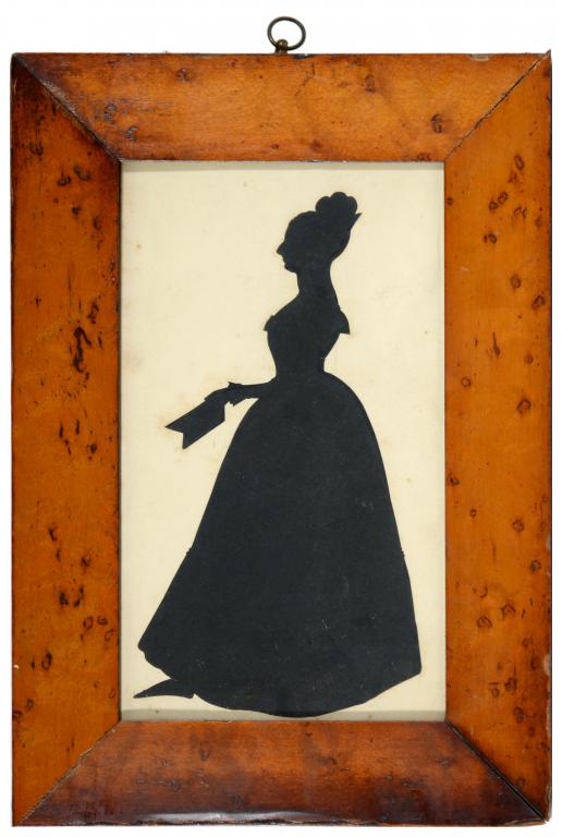 ENGLISH SCHOOL, EARLY/MID 19TH C SILHOUETTES OF A LADY AND GNETLEMAN full length, cut paper, one - Bild 2 aus 2