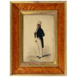 W S Hunt, 1821 PORTRAIT OF A GENTLEMAN full length in profile holding a letter, signed and dated,