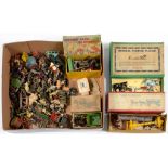 A COLLECTION OF WILLIAM BRITAINS AND CHARBENS HOLLOW CAST AND PAINTED LEAD ALLOY FARM ANIMALS AND
