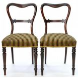 A PAIR OF VICTORIAN ROSEWOOD DINING CHAIRS