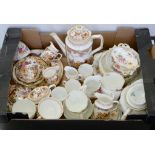 A COLLECTION OF ROYAL CROWN DERBY DERBY POSIES AND AVES PATTERN TEA AND COFFEE WARE, PRINTED