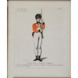 AFTER THOMAS ROLANDSON, A SET OF FIVE MILITARY PRINTS, ORIGINALLY PUBLISHED 1798, LATER PRINTED,