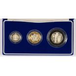 COINS. UNITED KINGDOM SILVER PROOF PIEDFORT THREE COIN COLLECTION 2003, CASED