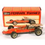 A SCHUCO 1073 FERRARI FORMULA TWO RACING CAR, BOXED, DUSTY