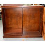 A MAHOGANY OAK BOOKCASE WITH ADJUSTABLE SHELVES, 123CM H; 151 X 30CM