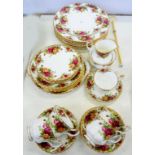 A ROYAL ALBERT OLD COUNTRY ROSES PATTERN TEA SERVICE, PRINTED MARK