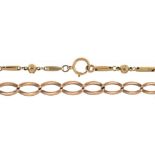A 9CT GOLD CURB LINK CHAIN, LINKS INDIVIDUALLY MARKED, APPROX 47CM, 35.5G++GOOD CONDITION, LIGHT
