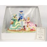 A ROYAL DOULTON BONE CHINA ROSE GARDEN GROUP, 24CM H, PRINTED MARK, NUMBERED 101 OF THE EDITION OF