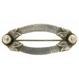 A GEORG JENSEN SILVER BROOCH, NO 141, IMPORT, LONDON 1993, APPROX 40 X 18MM, 7G++LIGHT TARNISH AND