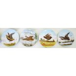 A SET OF TWELVE CAULDON EARTHENWARE PLATES, PRINTED AND PAINTED WITH GROUSE, 26CM D, IMPRESSED AND