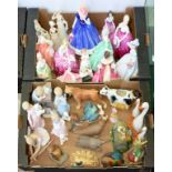 A COLLECTION OF PRINCIPALLY ROYAL DOULTON BONE CHINA FIGURES OF YOUNG LADIES, ROYAL WORCESTER AND