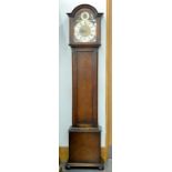 AN OAK LONGCASE CLOCK, THE MOVEMENT CHIMING ST MICHAEL WESTMINSTER AND WHITTINGTON ON ROD GONGS, THE