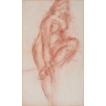 20TH C SCHOOL, NUDES, A SET OF SEVEN, RED CHALK, 30 X 45CM AND SMALLER