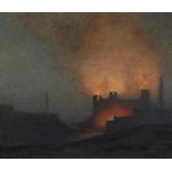 TOM H JONES, NSA (EXH 1908-1938) BESTWOOD FURNACE signed and dated 1916, watercolour, 16 x 19cm++