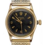 A ROLEX GOLD PLATED GENTLEMAN'S WRISTWATCH OYSTER PERPETUAL Ref 6332, No 50462, movement 26282, with