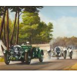 RICHARD WHEATLAND (FL LATE 20TH C) LE MANS 1930 signed, signed again and inscribed on the stretcher,