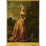 A GEORGE III MEZZOTINT-UNDER-GLASS OF THE RT HONBLE FRANCES LADY BYRON BY JOHN FABER (1695-1756)