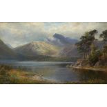 WILLIAM LAKIN TURNER (1867-1936) A SUMMER SHOWER FRIARS CRAG AND CAUSEY PIKE DERWENTWATER signed,