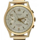 A SURREX 18CT GOLD GENTLEMAN'S CHRONOGRAPH WRISTWATCH Landron 149 movement, later gold plated