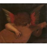 AFTER ROSSO FIORENTINO ANGEL PLAYING THE LUTE oil on canvas, 38 x 44.5cm++Repaired hole beneath left