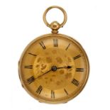 AN ENGLISH 18CT GOLD LEVER WATCH J W THOMPSON, 14 PERCIVAL ST, CLERKENWELL No3254 with fusee