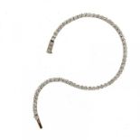 BOODLE AND DUNTHORNE. A DIAMOND LINE BRACELET in platinum, 19cm l mark of Boodle & Dunthorne Ltd