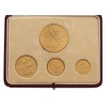 GOLD PROOF SET, HALF SOVEREIGN-