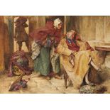 EDGAR BUNDY, ARA, RBA, RI (12862-1922) THE ARRIVAL signed, watercolour, 27 x 38cm++Good condition,