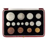 PROOF OR SPECIMEN SET FARTHING - 5/- 1937 silver and base metal , case of issue, aFDC, slightly