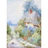 THERESA SYLVESTER STANNARD (1898-1947) A COTTAGE GARDEN signed, watercolour, 36.5 x 26.5cm,