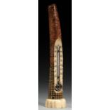 TRIBAL ART. A CENTRAL AFRICAN IVORY CLUB, DEMOCRATIC REPUBLIC OF CONGO, 19TH C, PRE 1889 with raffia