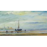 †TOM KEATING (1917-1984) LOW TIDE signed, acrylic on board, 18.5 x 34.5cm++Good condition